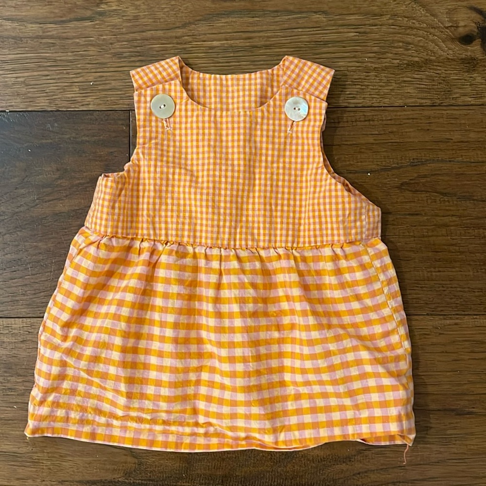 Orange Plaid Dress 12 months